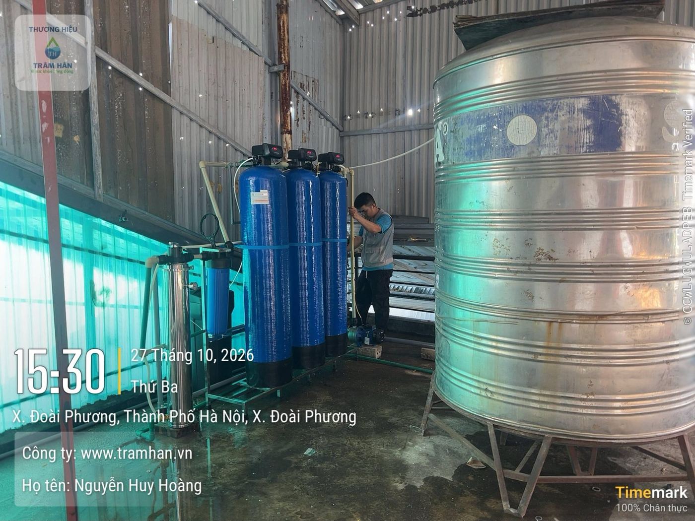 Hệ lọc 3 cột tự động kết nối bồn chứa – Đoài Phương, Hà Nội